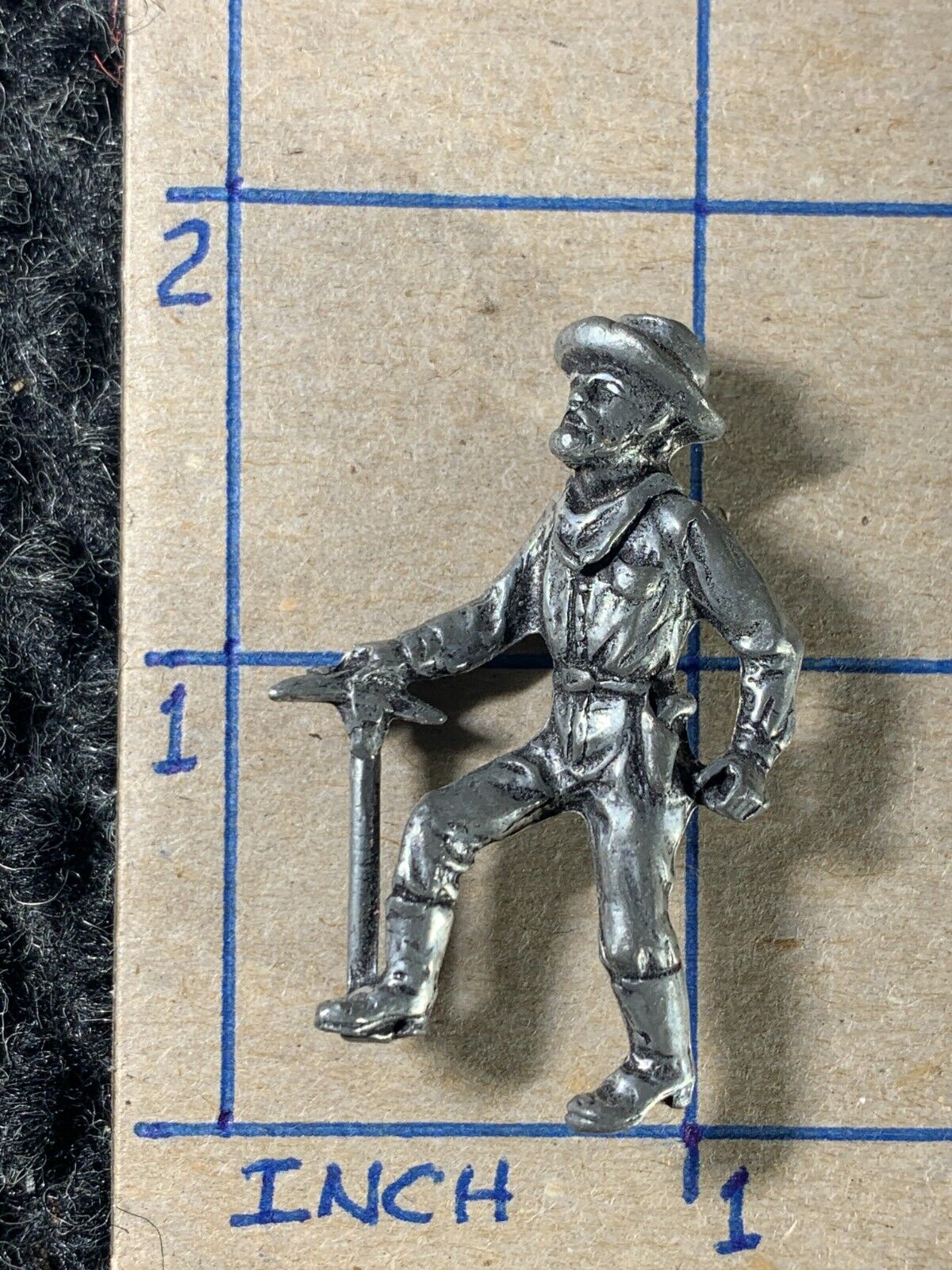 ☆ Vintage J. RITTER PEWTER CASTING - MINER with PICK Figurine 1-3/4 Inches ☆1562