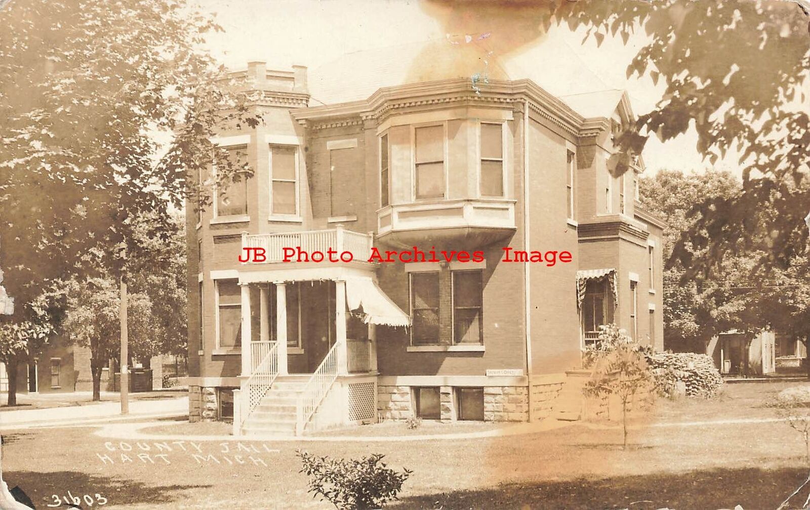 MI, Hart, Michigan, RPPC, County Jail, Exterior View, 1917 PM, Photo No 31608