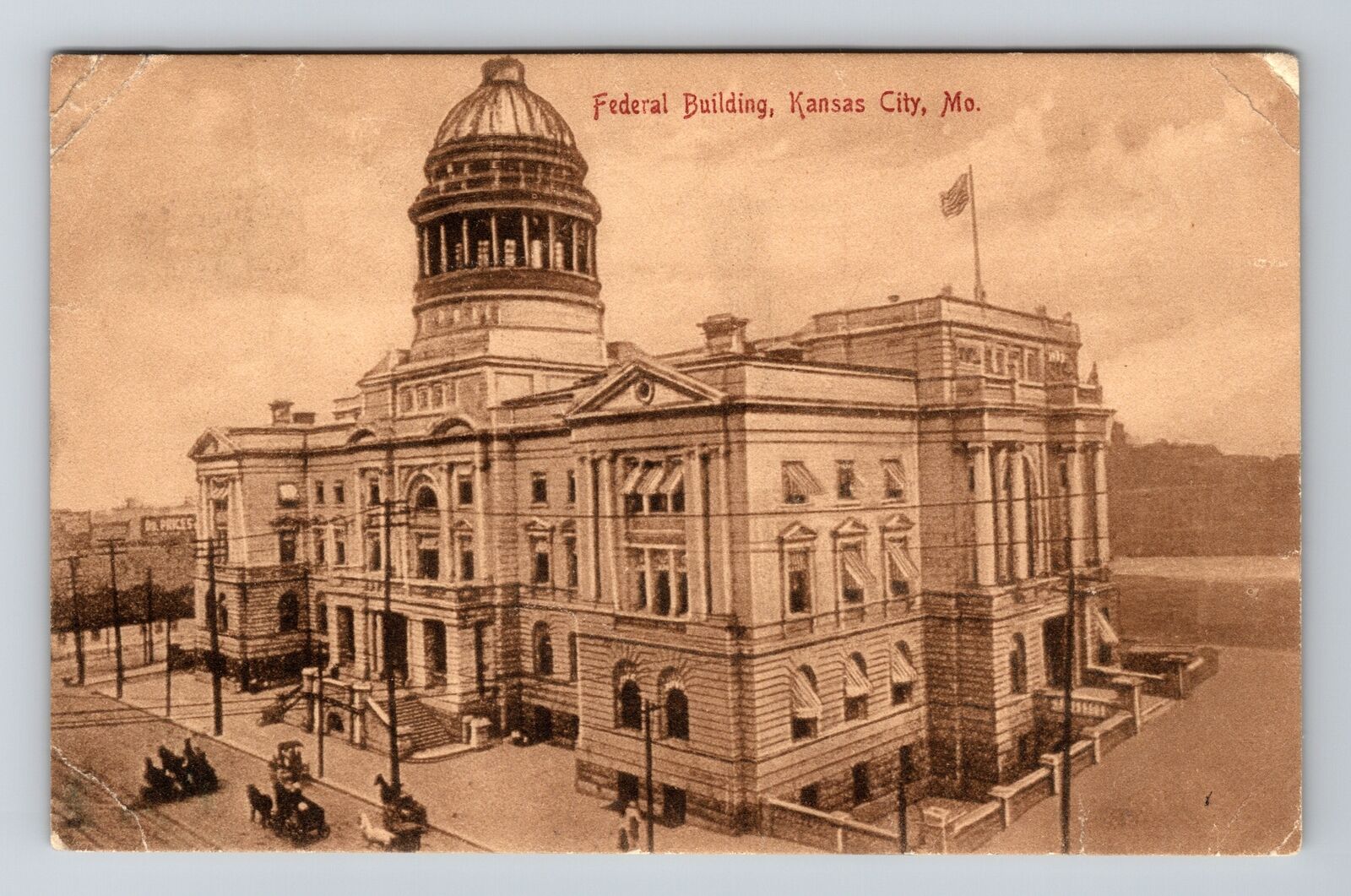 Kansas City MO-Missouri, Federal Building Vintage Souvenir Postcard