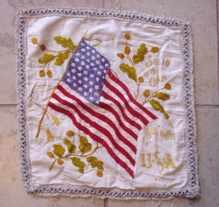45 STAR AMERICAN STAR QUILT PILLOW COVER 1896 / 1908 AMERICANA HAND  NEEDLE WORK