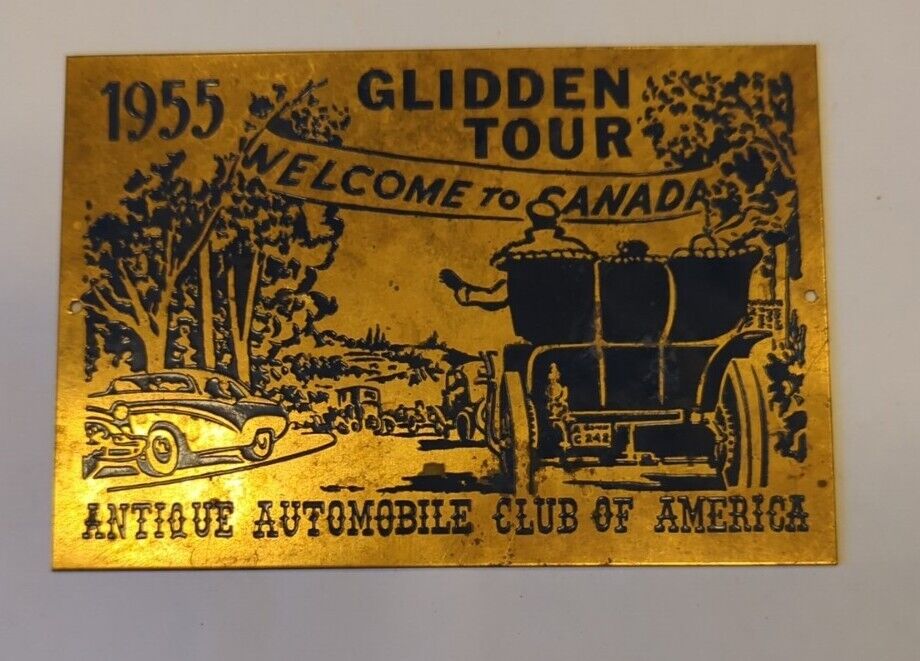 Vintage Glidden Tour Welcome To Canada 1955 Plaque Automobile Club Of America 