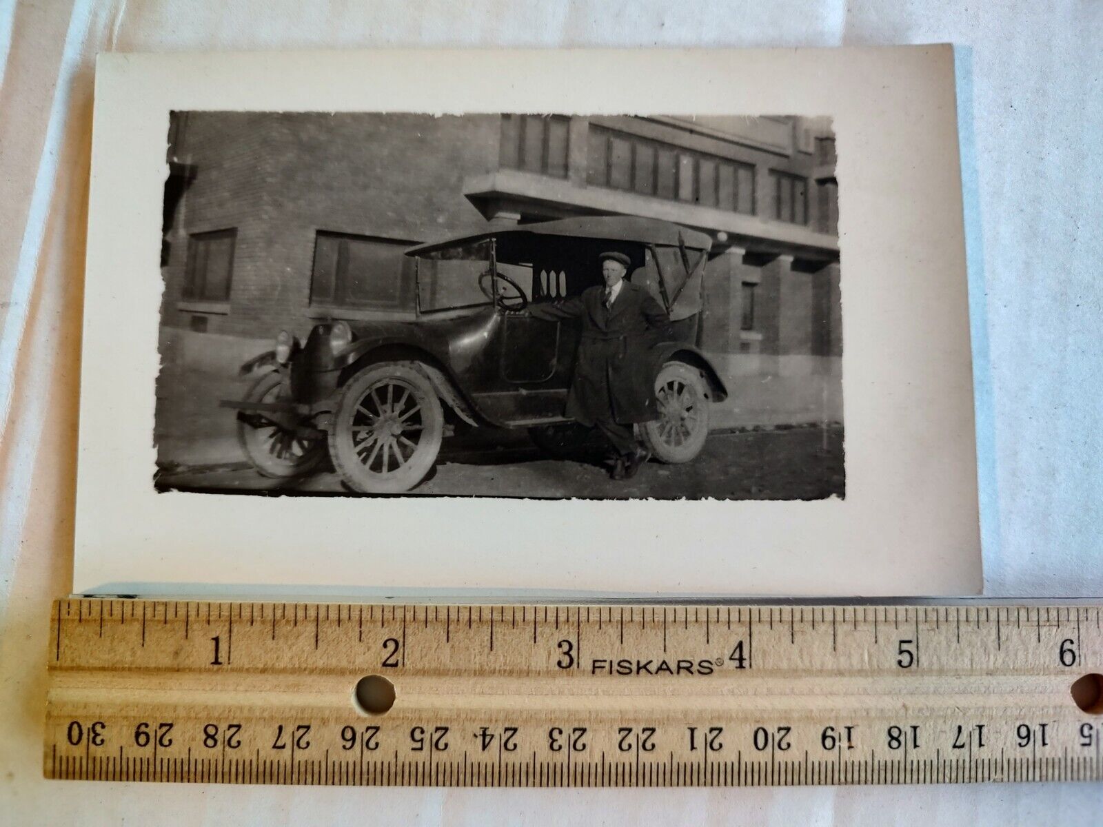 Vintage Postcard RPPC Automobile Car With Man posing 