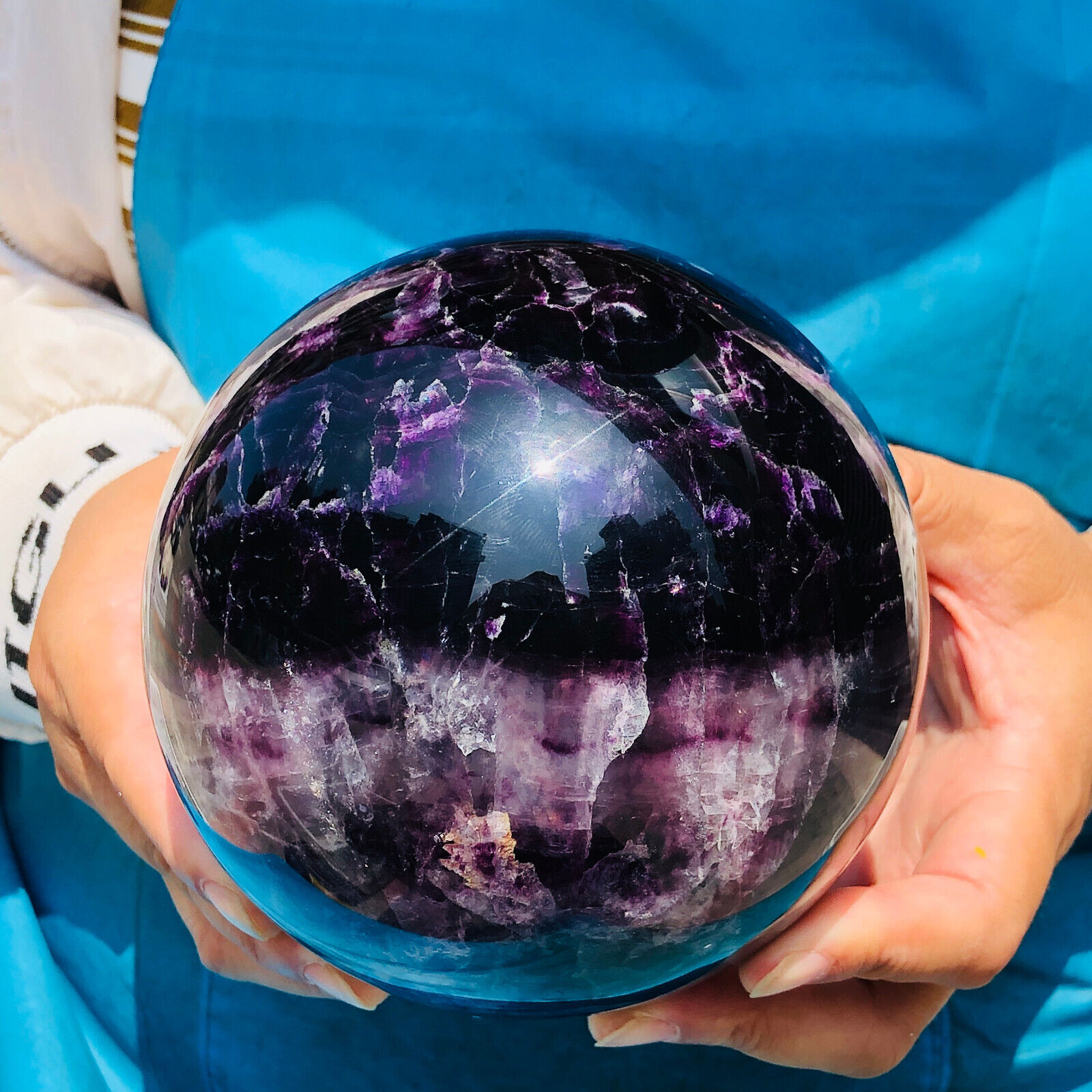 6.62LB Natural Fluorite Ball Quartz Crystal Healing Sphere Reiki Gem