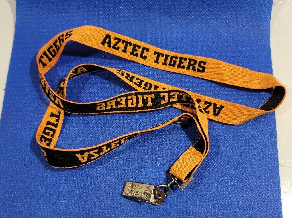 Aztec New Mexico High school Clip Lanyard ID Holder Aztec Tigers 