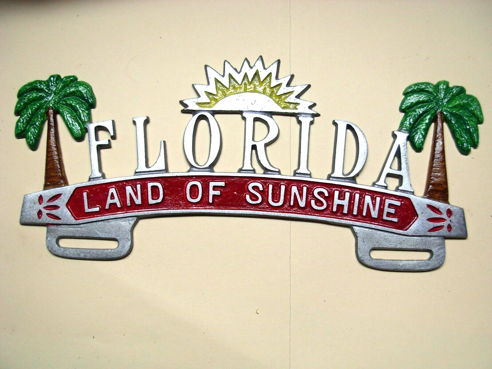 LICENSE PLATE TOPPER,  FLORIDA LAND OF SUNSHINE