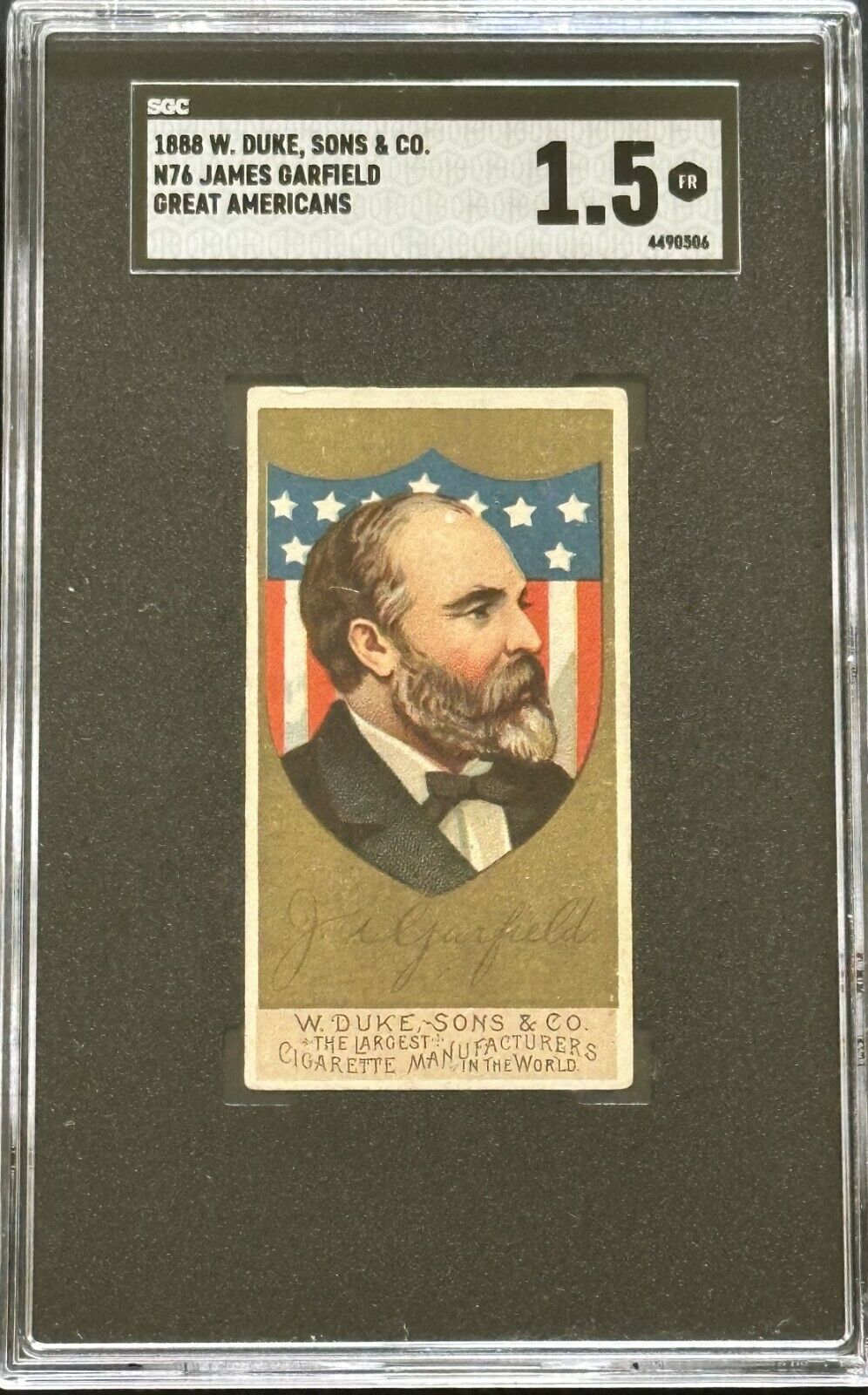 1888 N76 W Duke Sons & Co Great Americans - James Garfield SGC 1.5 Fair