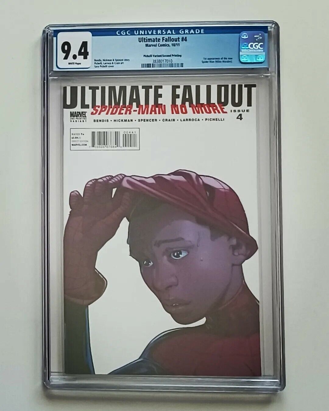ULTIMATE FALLOUT #4 CGC 9.4 NEWTON RINGS Pichelli Variant Cvr 2011 MILES MORALES