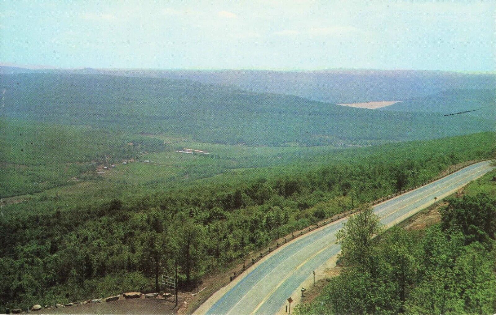 View of Boston Mountains on US 71 - Ozarks - Arkansas AR - Postcard