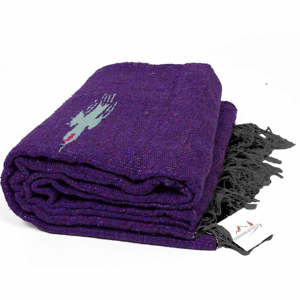 Purple Mexican Blanket Vintage Style Thunderbird Serape Falsa | Yoga Blanket