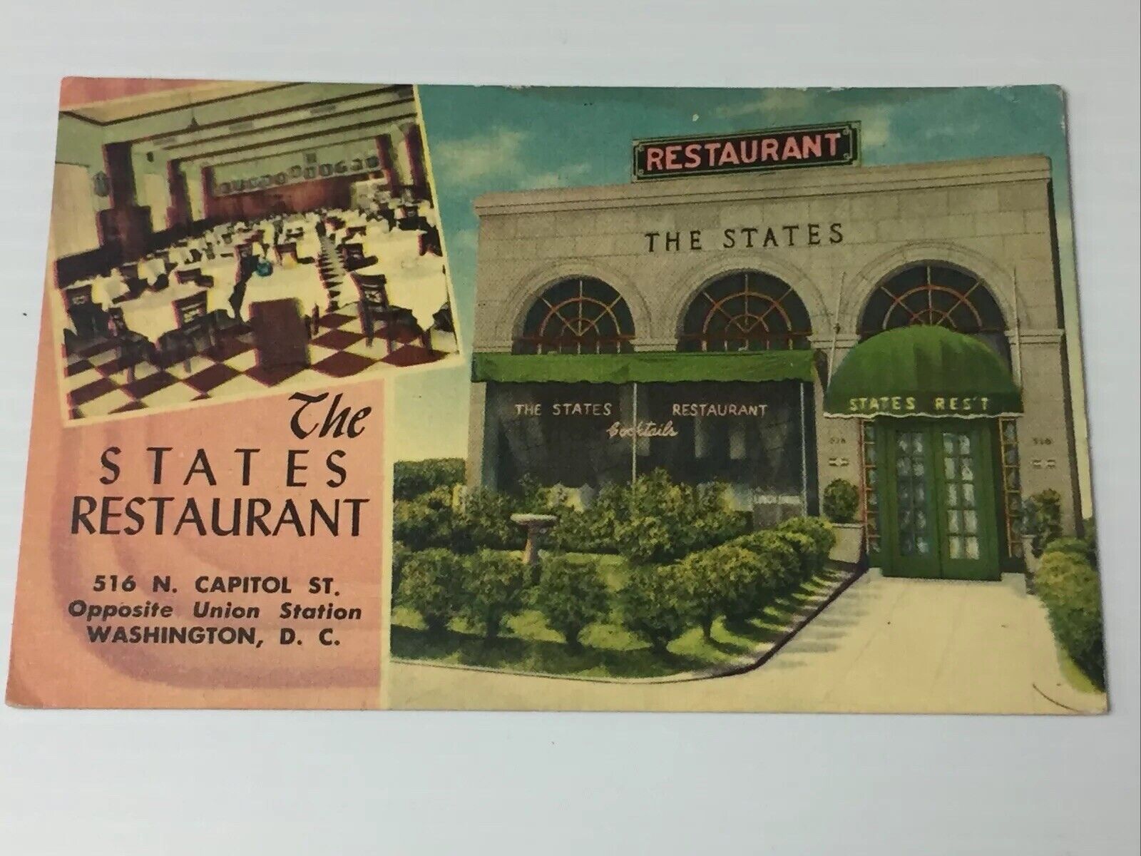 Vintage ~The States Restaurant in Washington D.C.~ Close to the Union Station #3