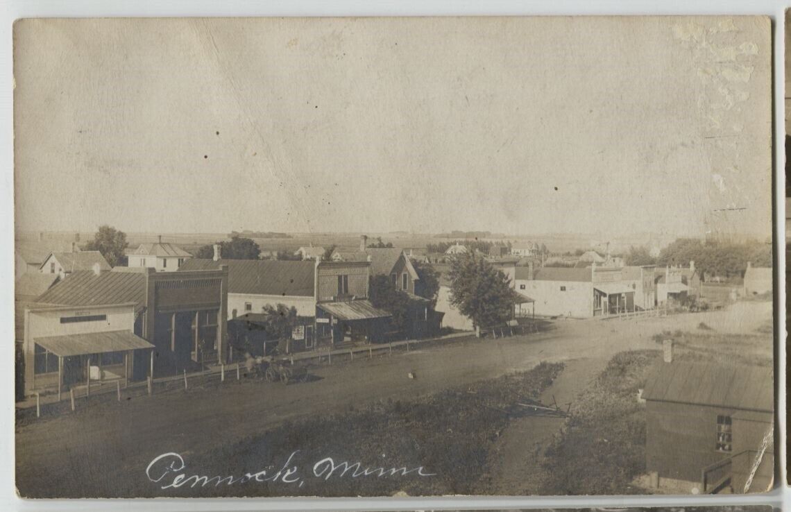 1909 Pennock Minnesota Street Scene Real Photo Postcard RPPC 