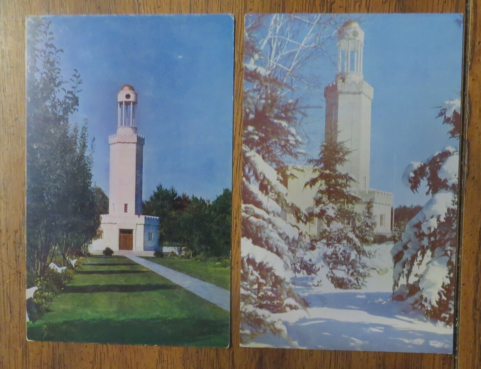Vintage CARILLON TOWER Stanley Park Westfield Mass Summer Winter scenes unposted