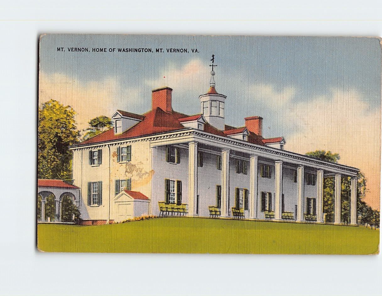 Postcard Mt. Vernon Home of Washington Mount Vernon Virginia USA