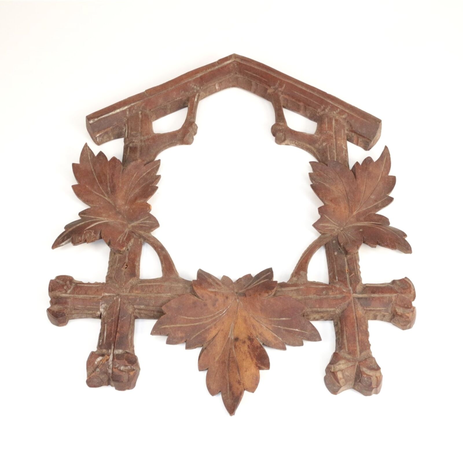 Cuckoo Clock Case Front Frame 13-3/8 inches Tall Antique - LW443