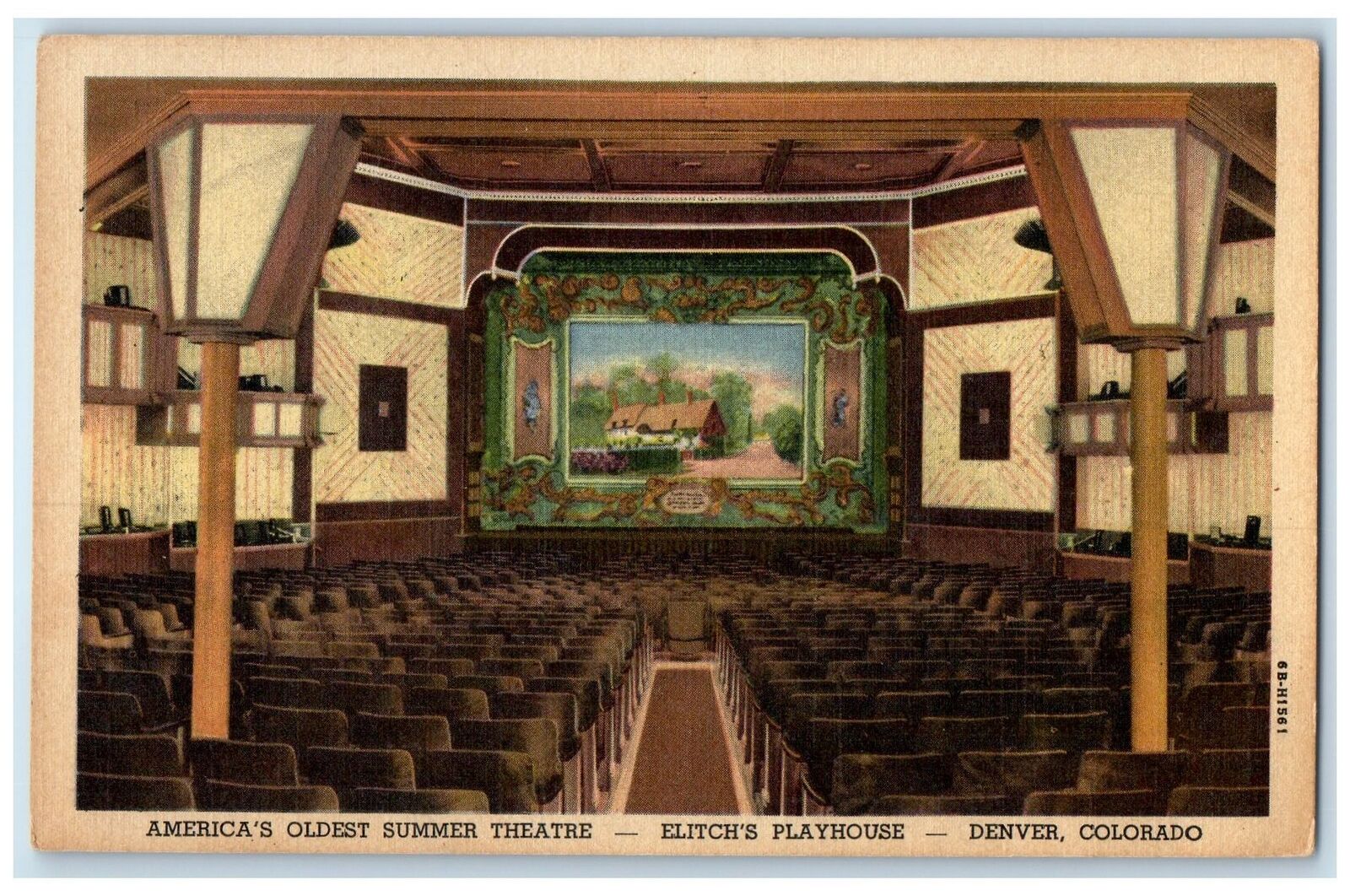 c1940's America's Oldest Summer Theater Elitch's Playhouse Denver CO Postcard