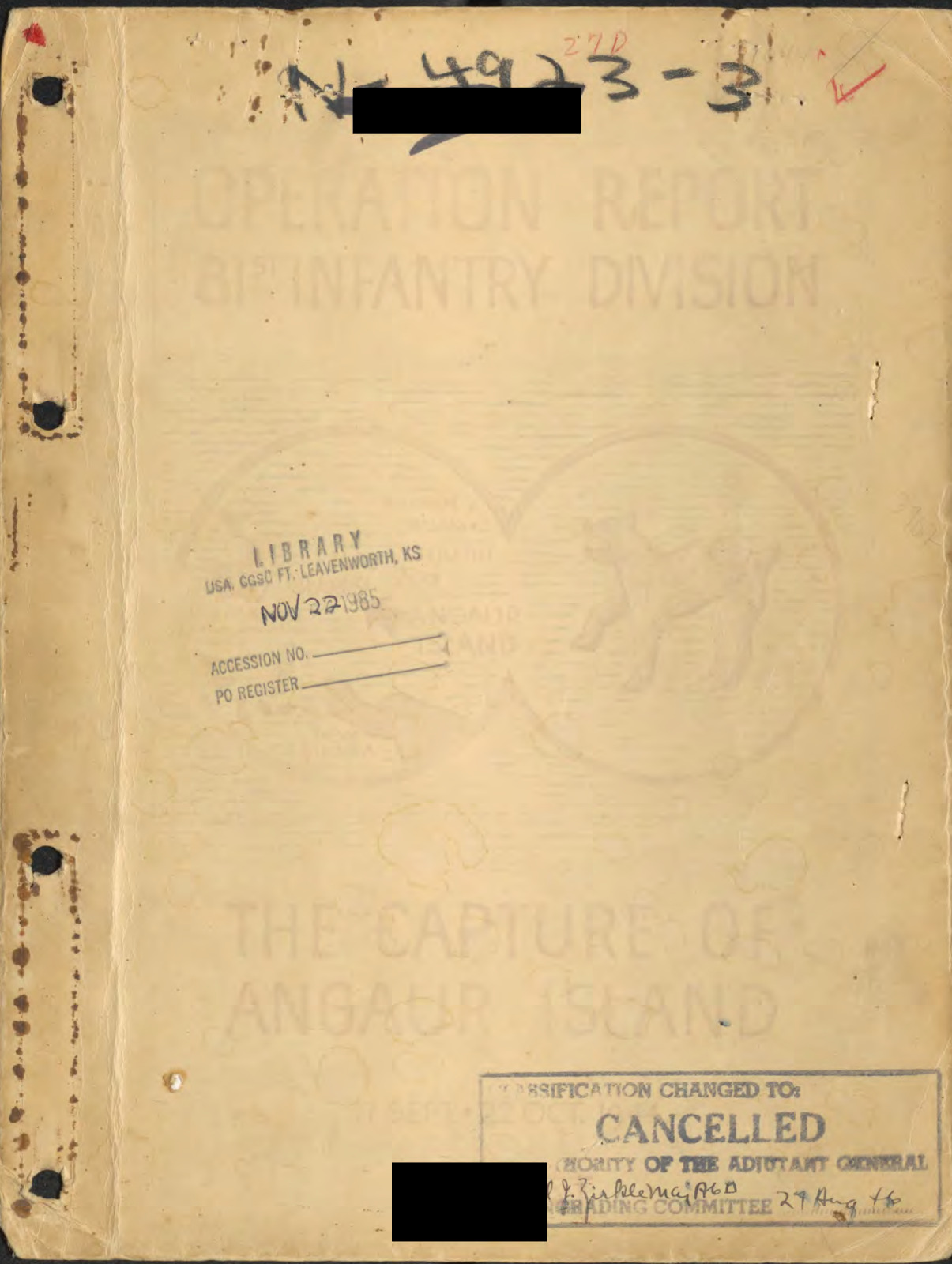 189 Page 81st Infantry Division Capture of Angaur Island 1944 WWII Study on CD