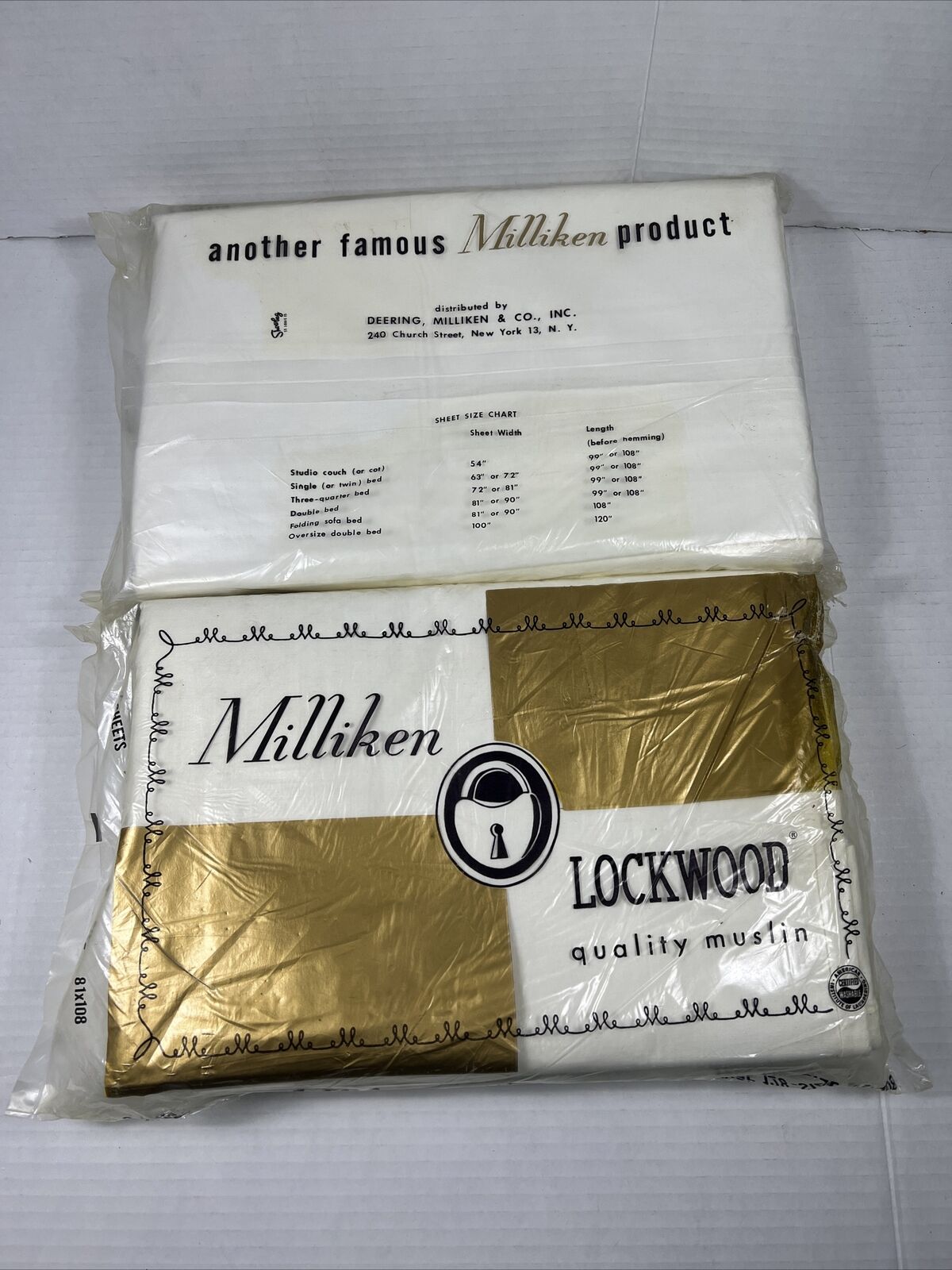 Vintage NOS Muslin Sheet Set  by Milliken Lockwood. Luxurious Vintage Sheets