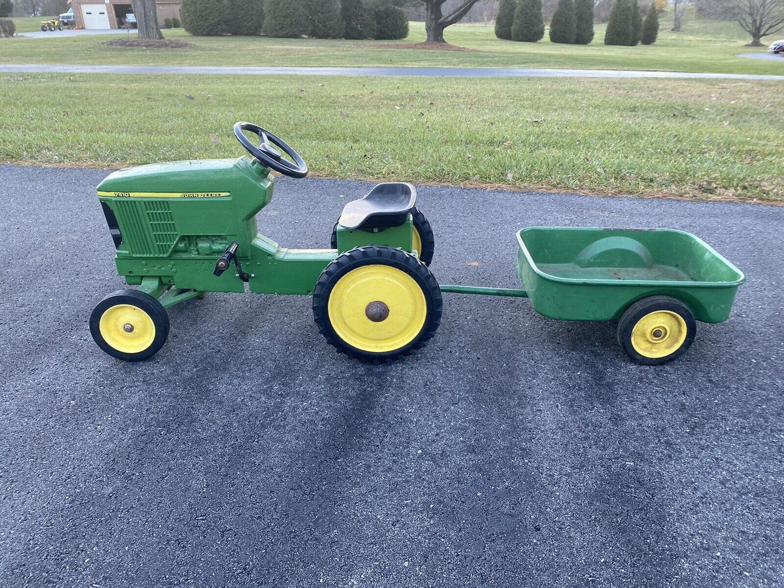 John Deere 7410 Pedal Tractor With Wagon