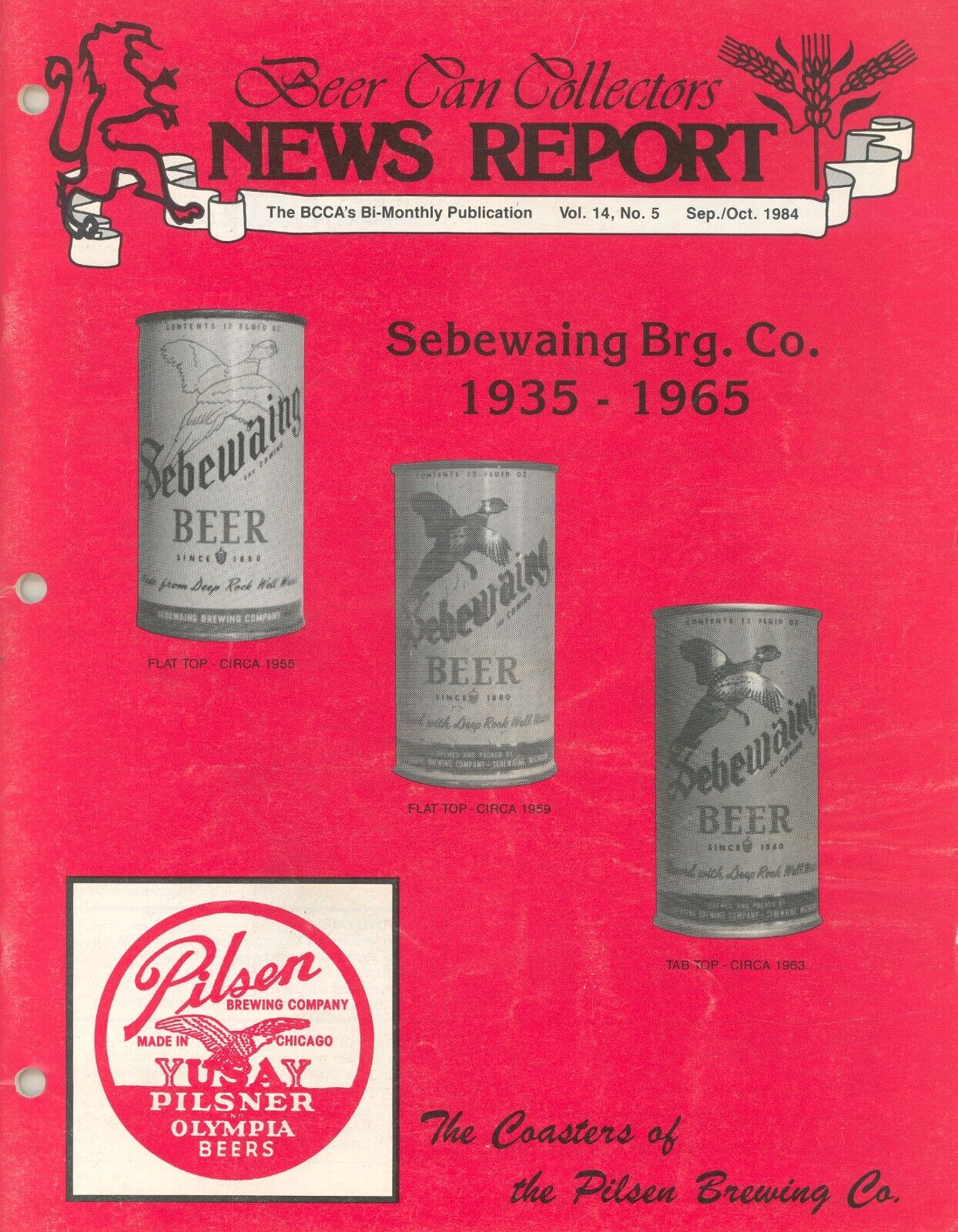 BCCA BREWERIANA BEER CAN COLLECTOR MAGAZINE SEPT OCT 84 ABA NABA SEBEWAING CANS