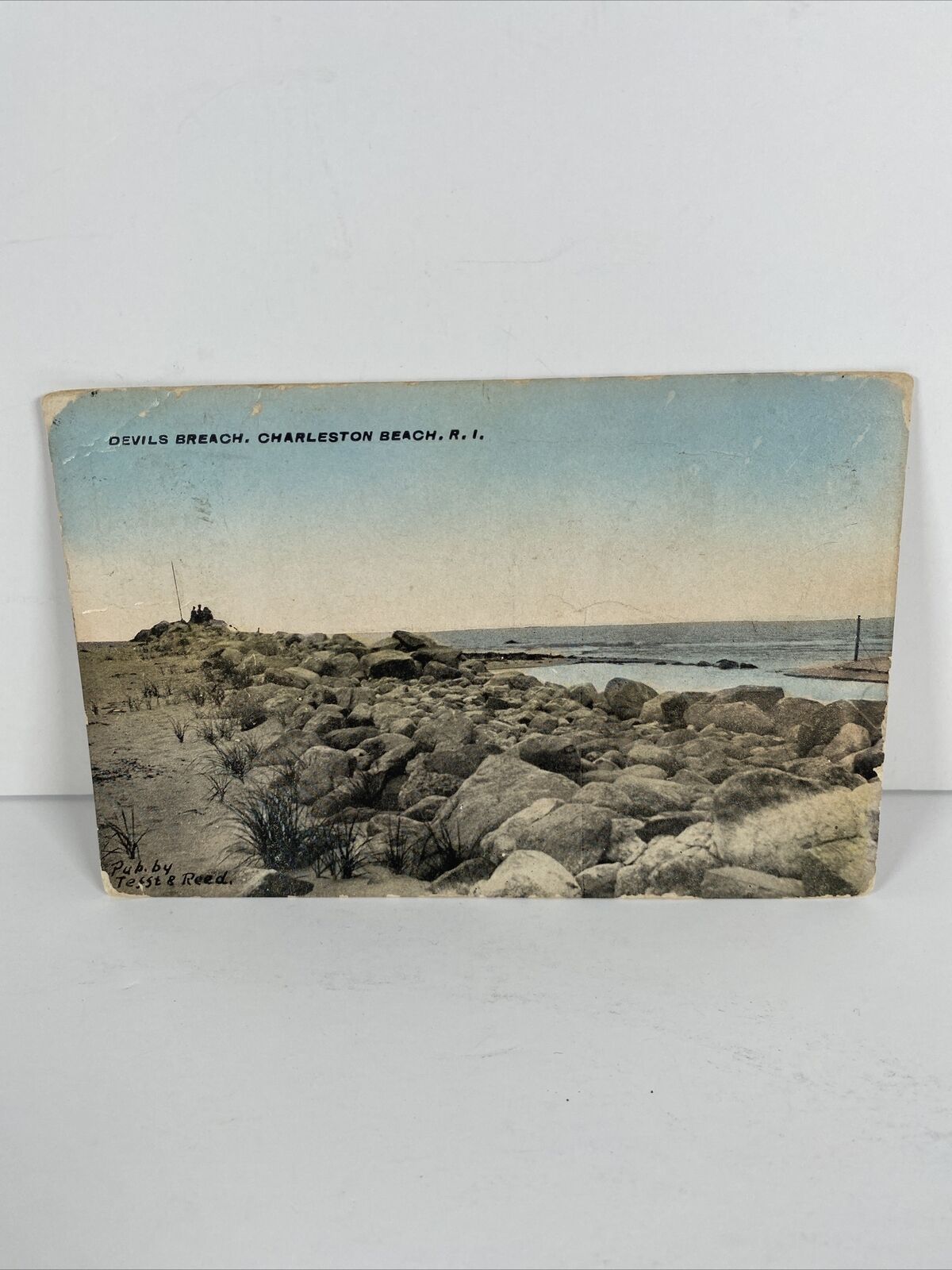 Vintage Post Card PC Devils Breach, Charleston Beach Road Island Posted