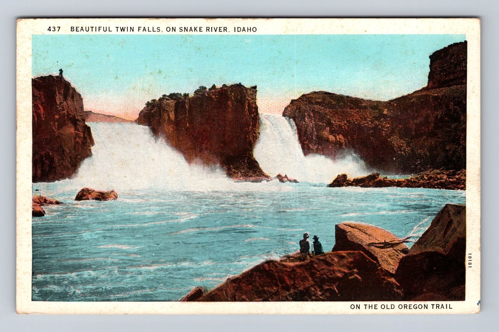 Beautiful Twin Falls ID-Idaho, Snake River, Antique Vintage c1932 Postcard