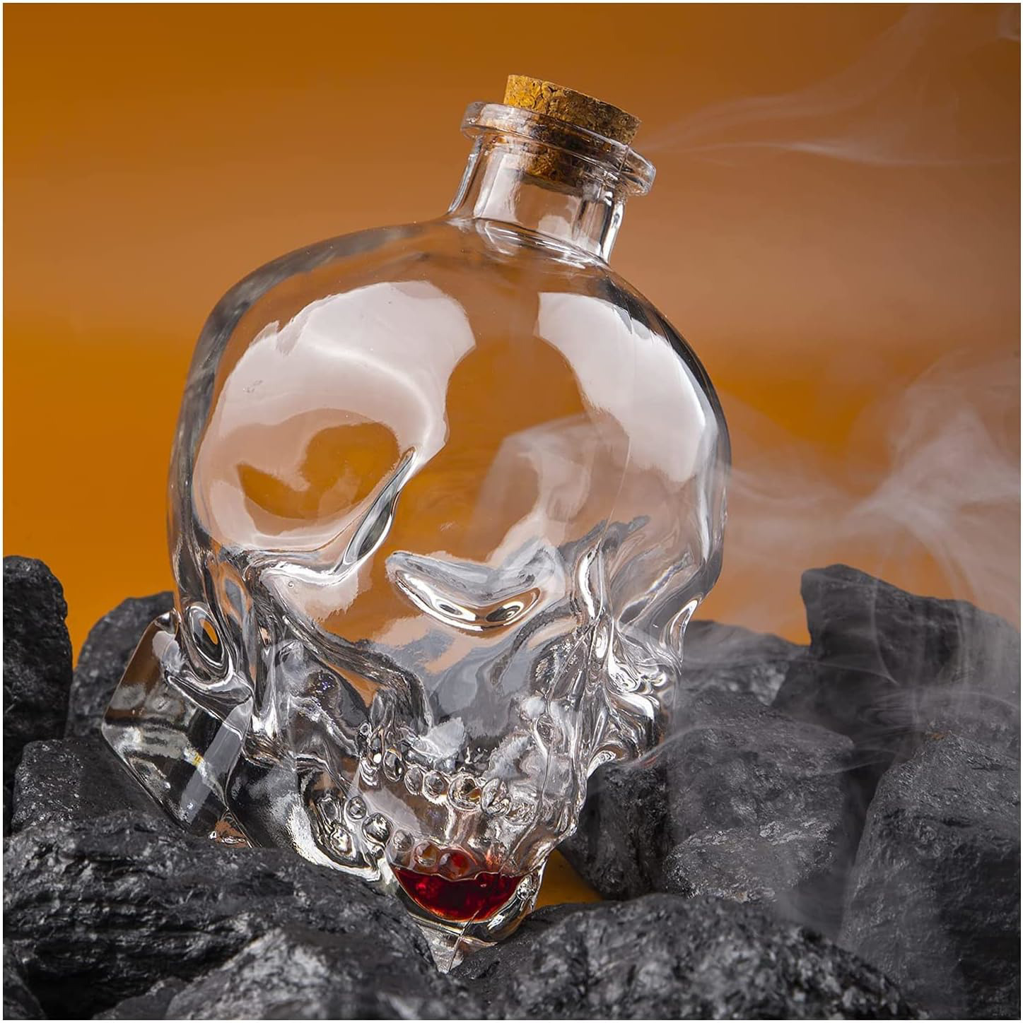 120Ml Crystal Glass Skull Bottle Halloween Skull Glass Potion Bottle