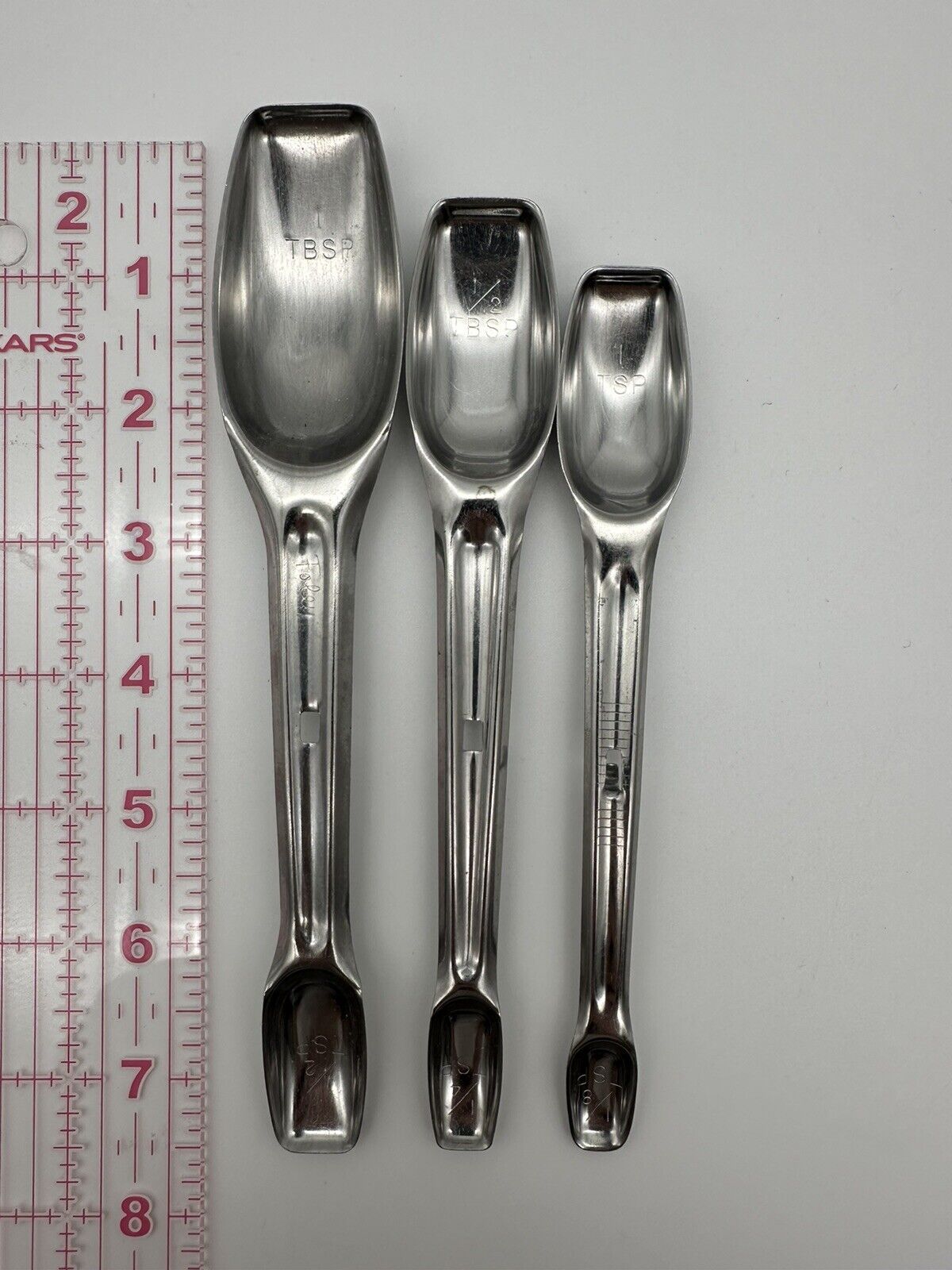 Vintage Foley 3 piece stainless steel double ended measuring spoons