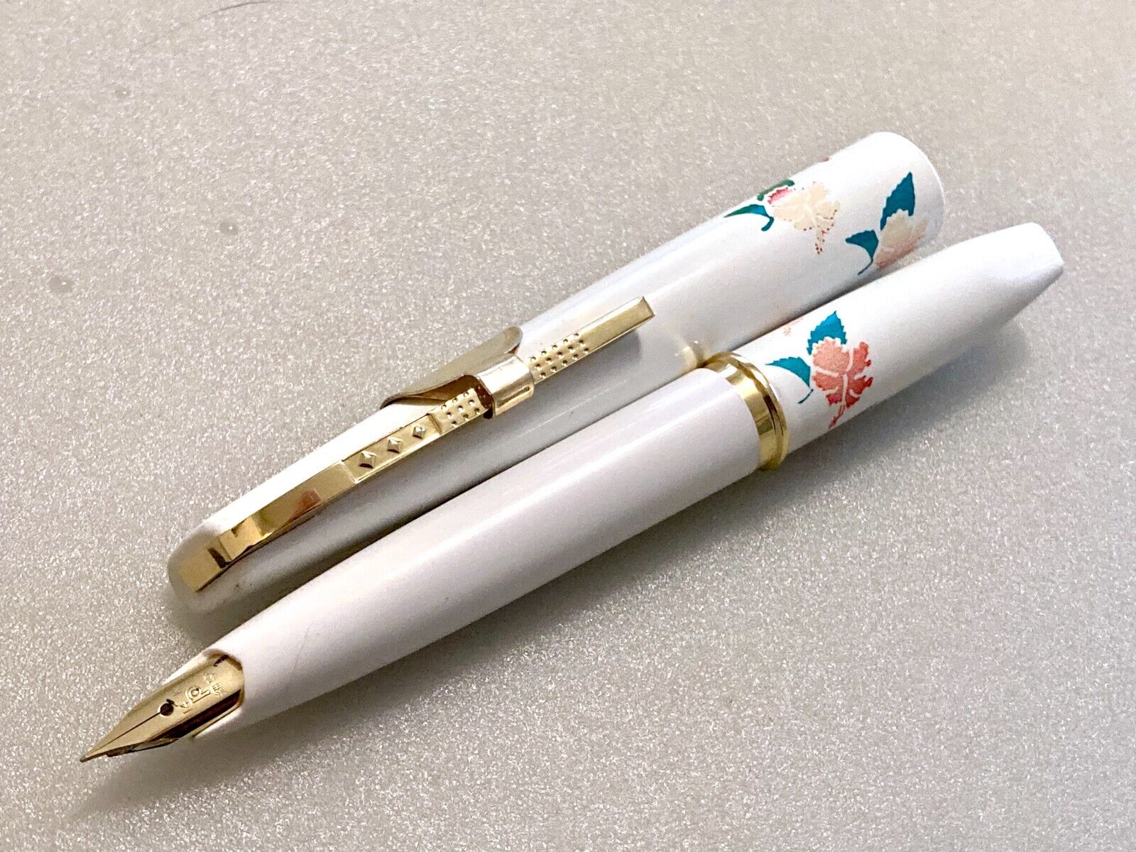 PLATINUM pocket 14K   F   1970's  fountain pen white steel axis  NEW  from JAPAN