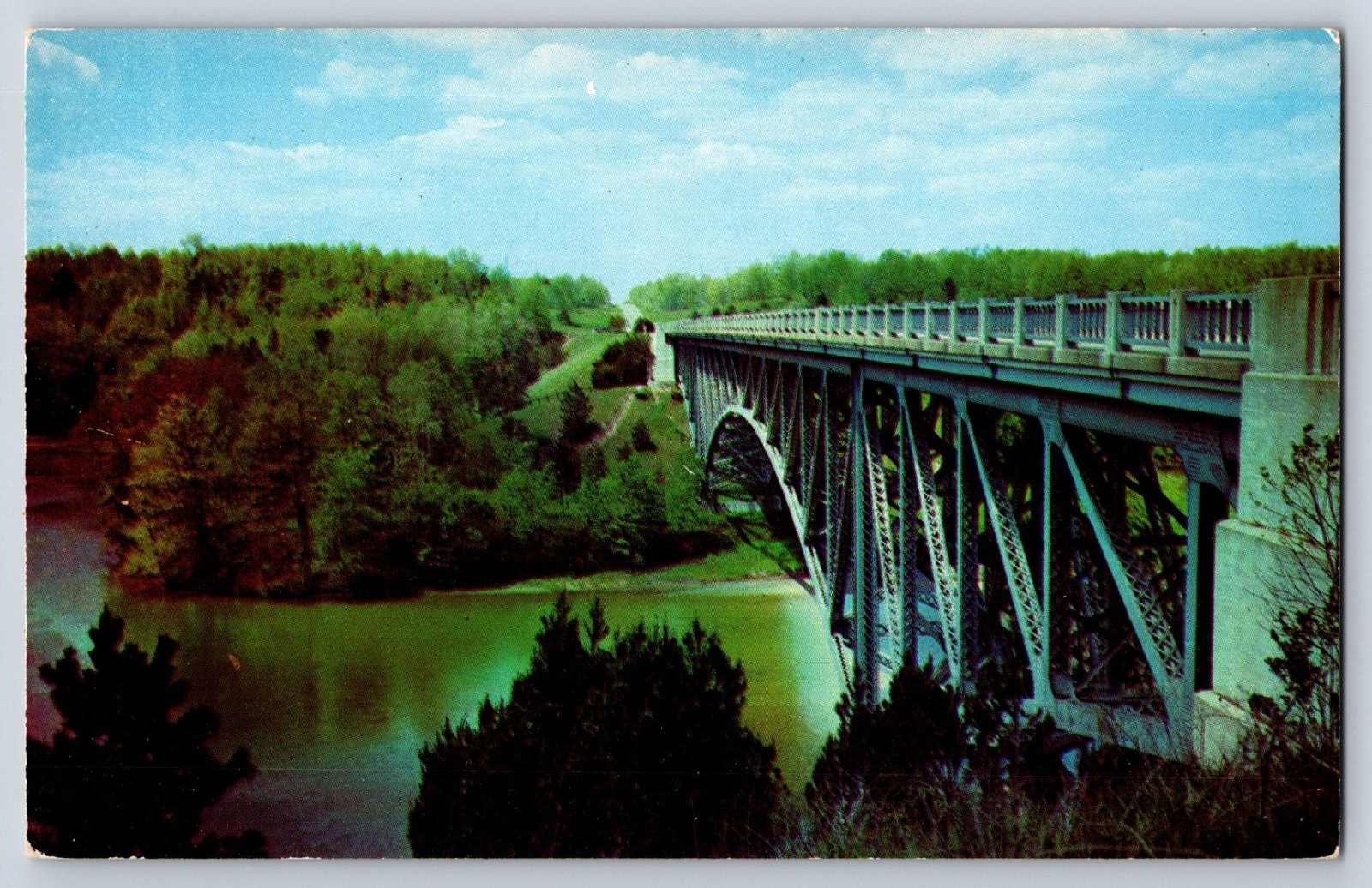Cooley Bridge Wellston Cadillac Manistee Michigan Kodachrome Postcard
