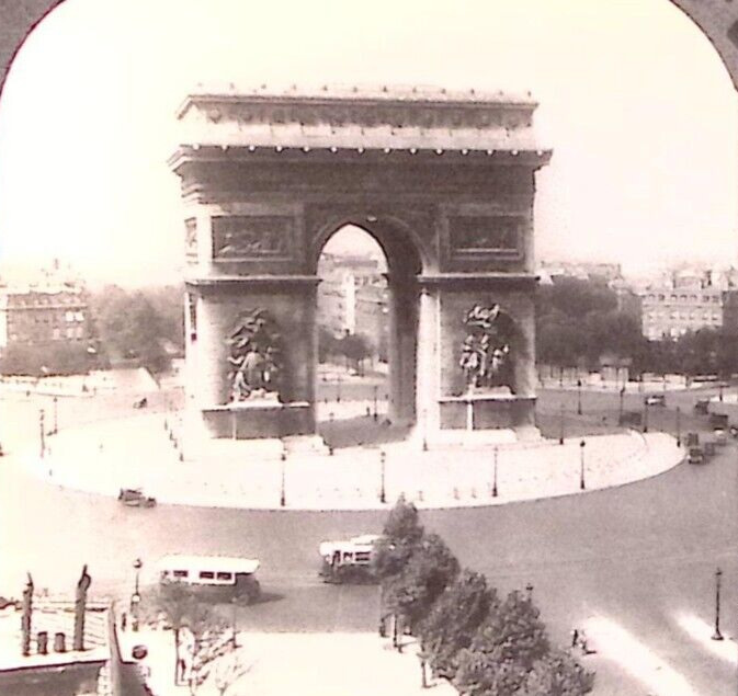 c1930 PARIS FRANCE THE ARCH OF TRIUMPH PLACE DE L\'ETOILE STERIOVIEW Z68