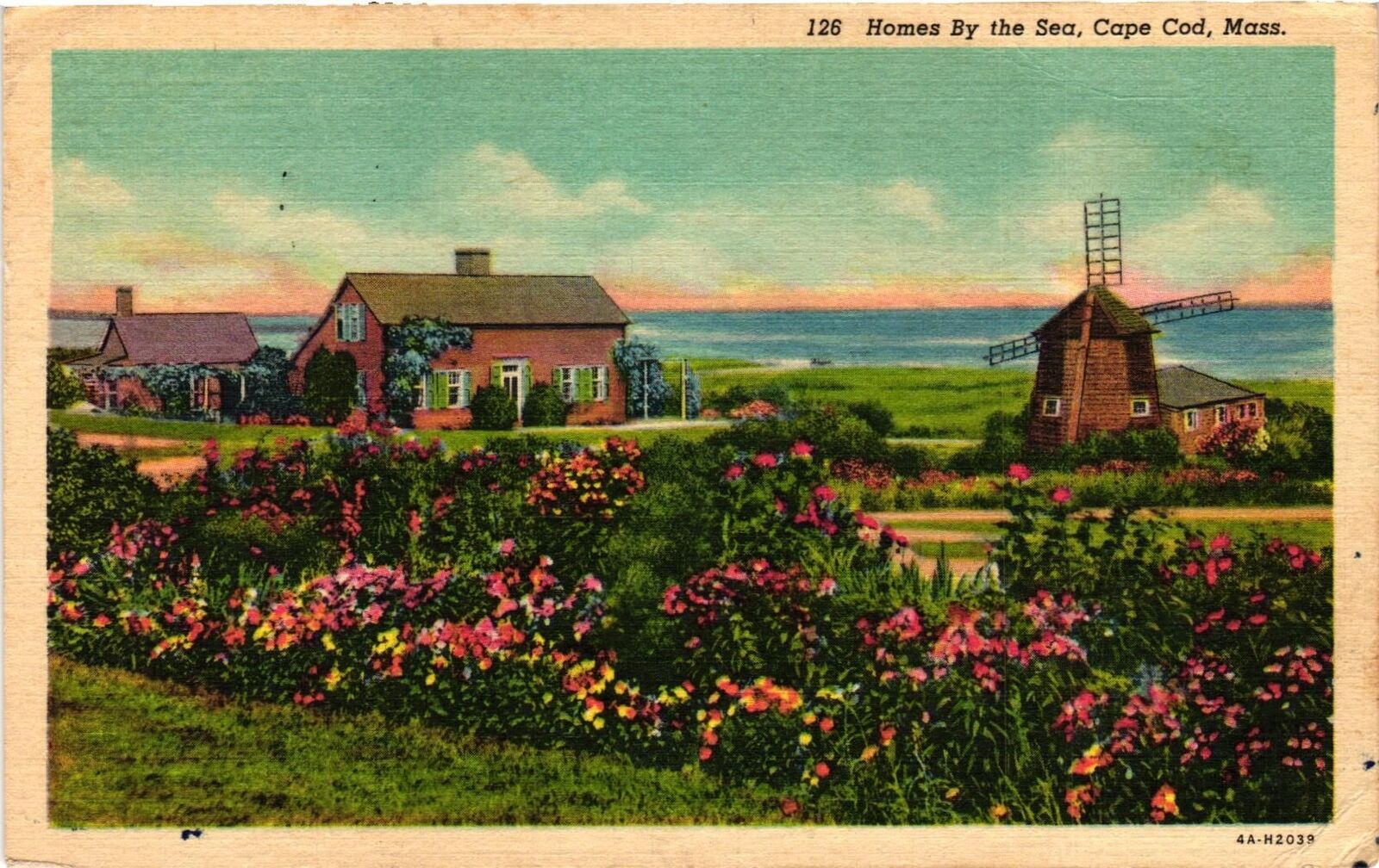 Vintage Postcard- Homes by the Sea, Cape Cod, MA.