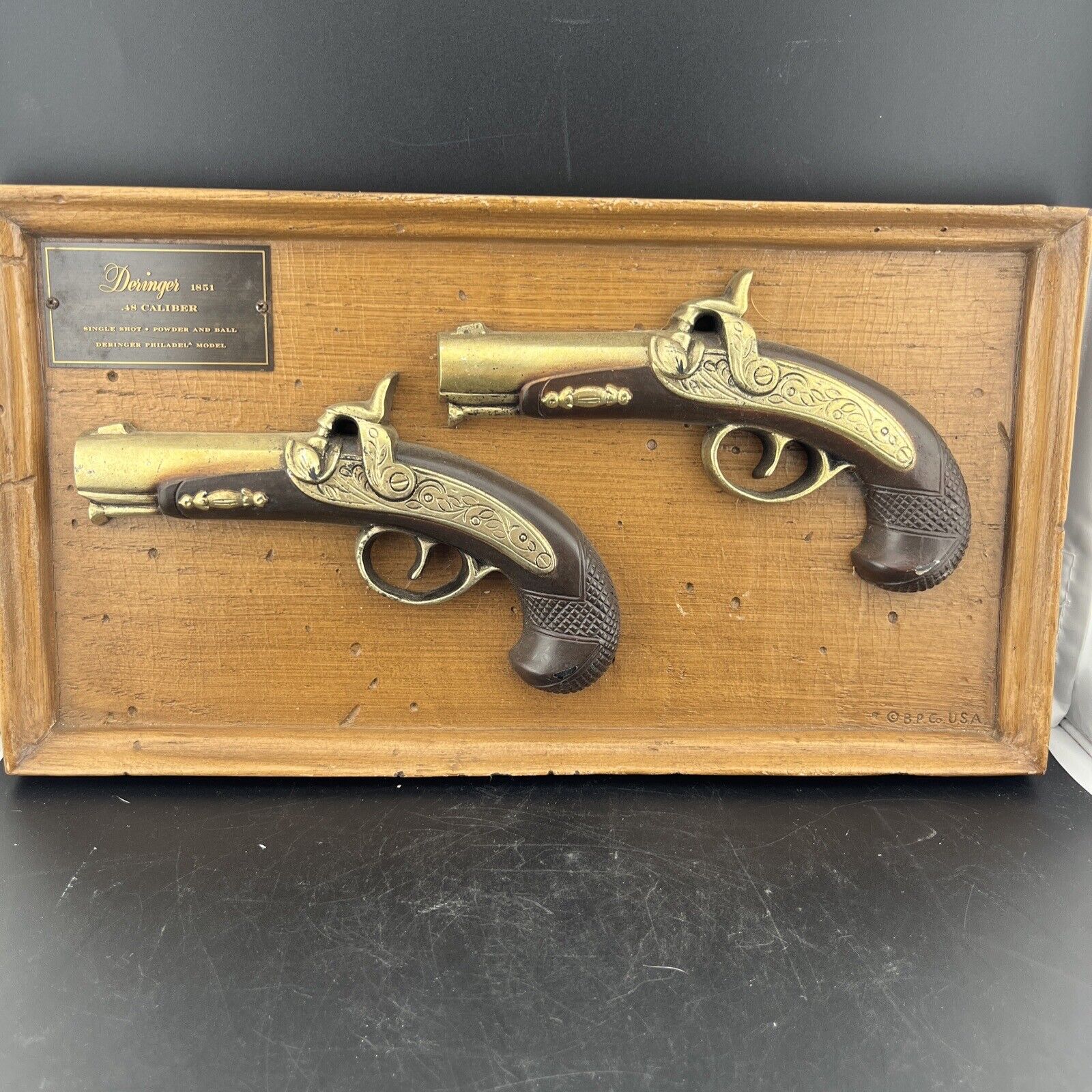 Burwood Products USA Guns Wall Hanging Antique 1851 Single Derringer 13”