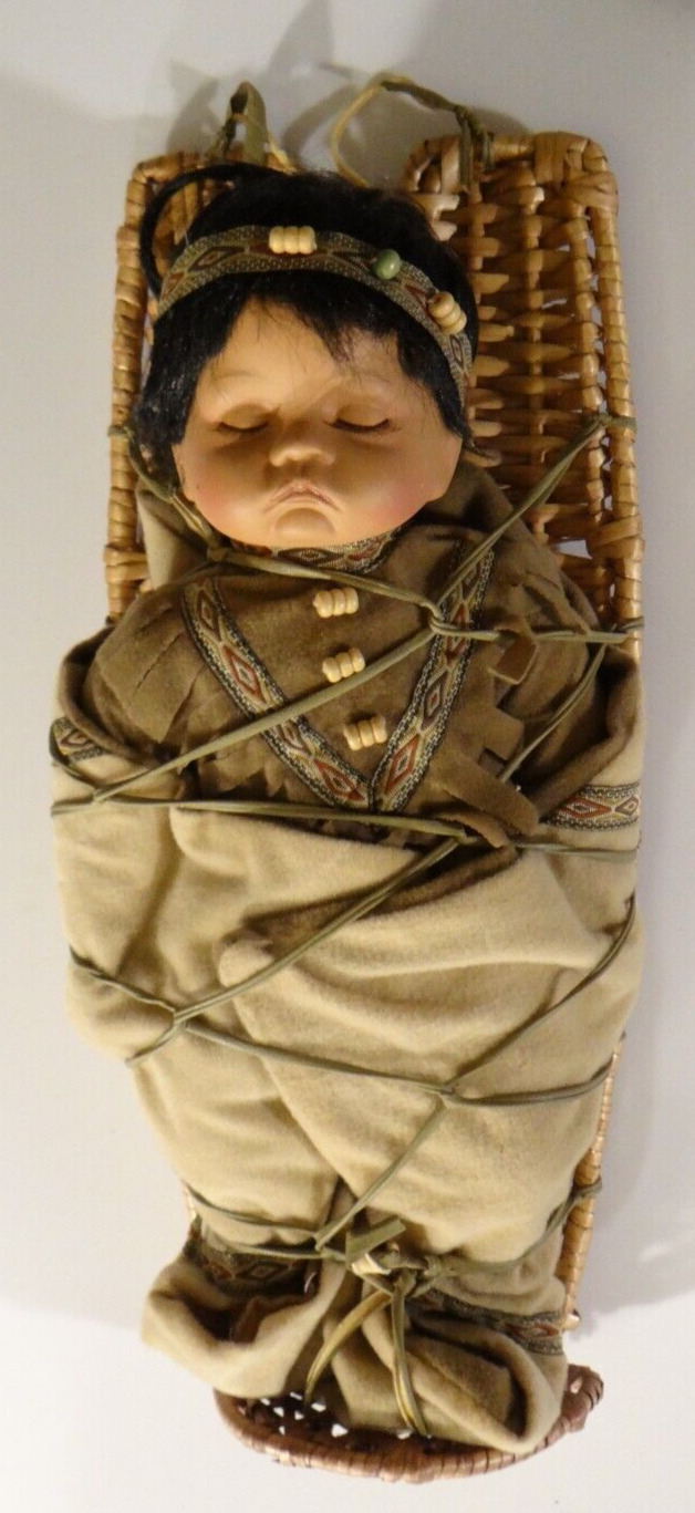 Early 1900s Native American Sioux Cradleboard & Doll Vintage Antique VG-EX Rare
