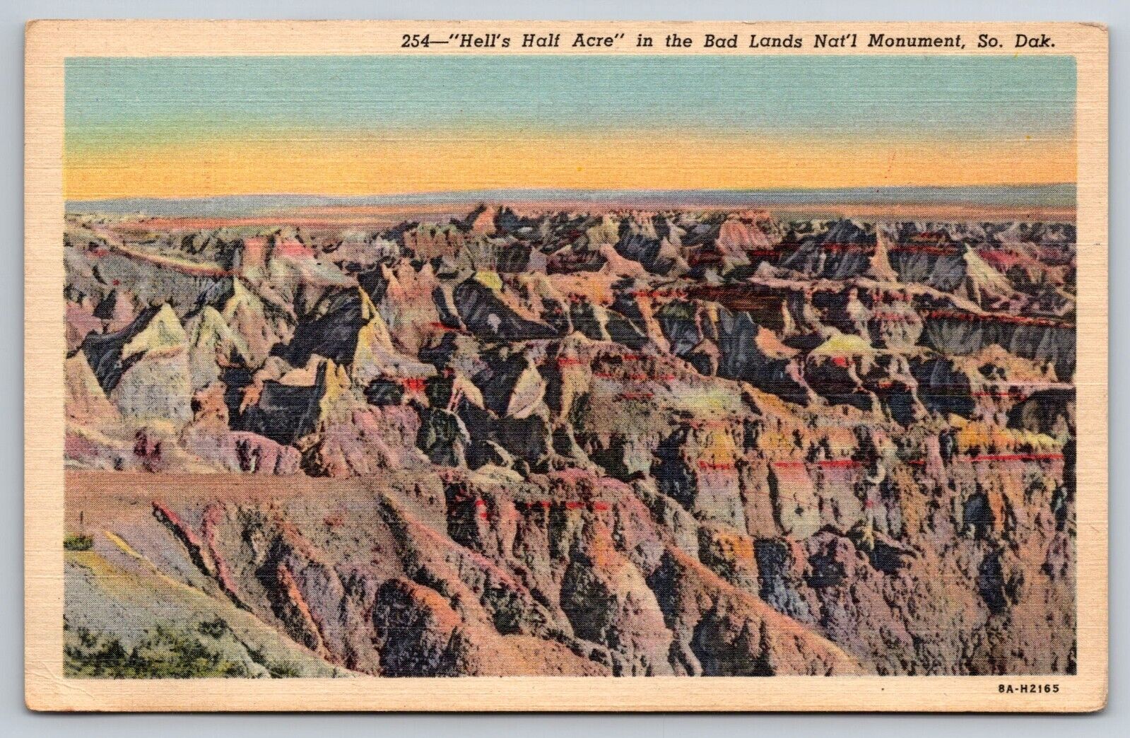 Postcard - Badlands National Monument Hell\'s Half Acre South Dakota Vintage Post