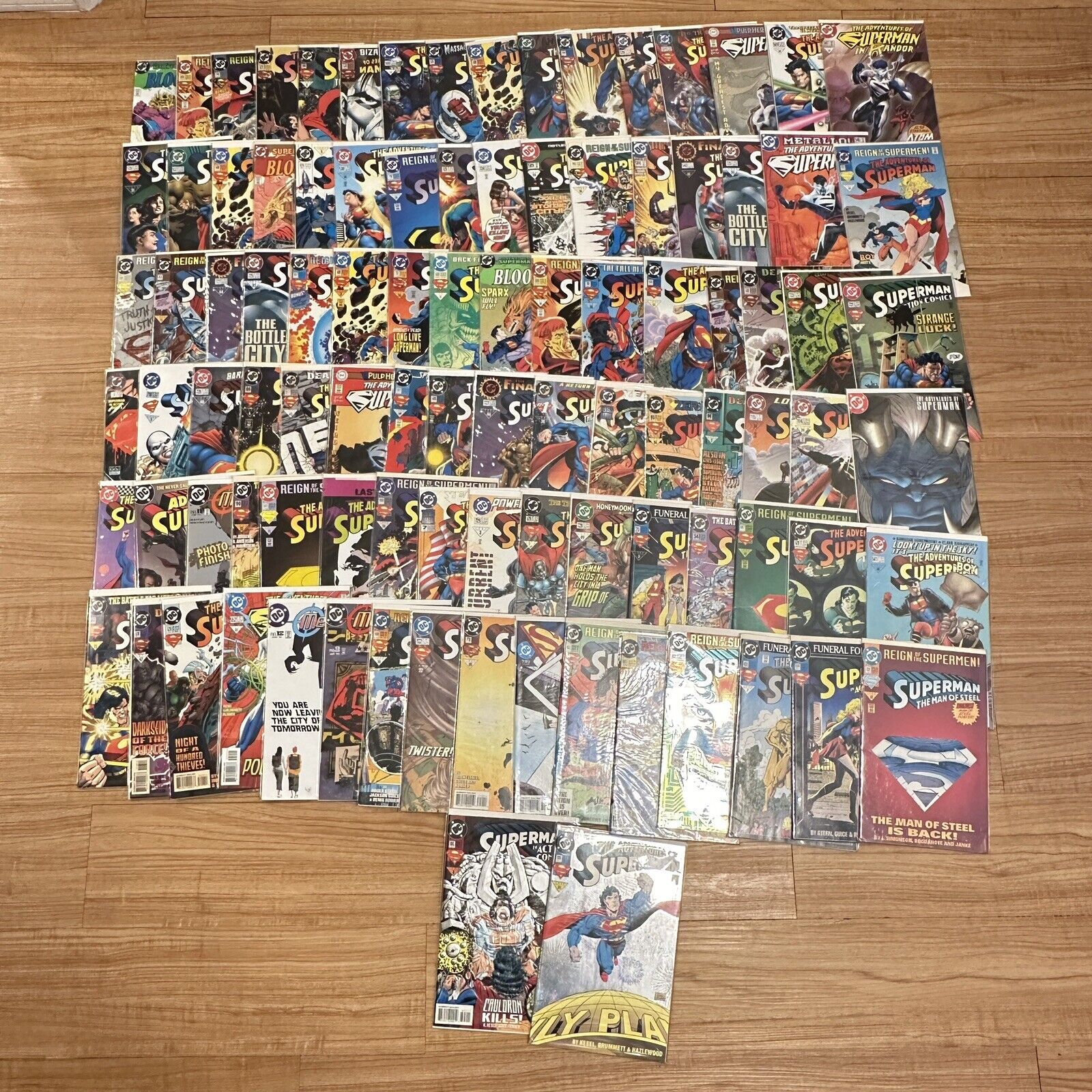 Superman Comic Book Lot Of 98 - Man Of Steel Adventures Mixed 90s
