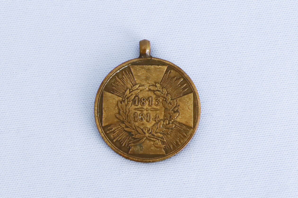1813 1814 Prussia Bronze Waterloo Campaign Medal Blucher Wellington Napoleon