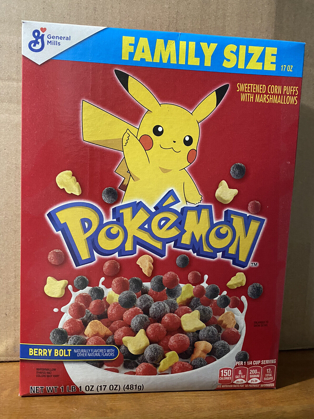 Nintendo Pokemon Exclusive Cereal General Mills Berry Bolt Limited - Family Size