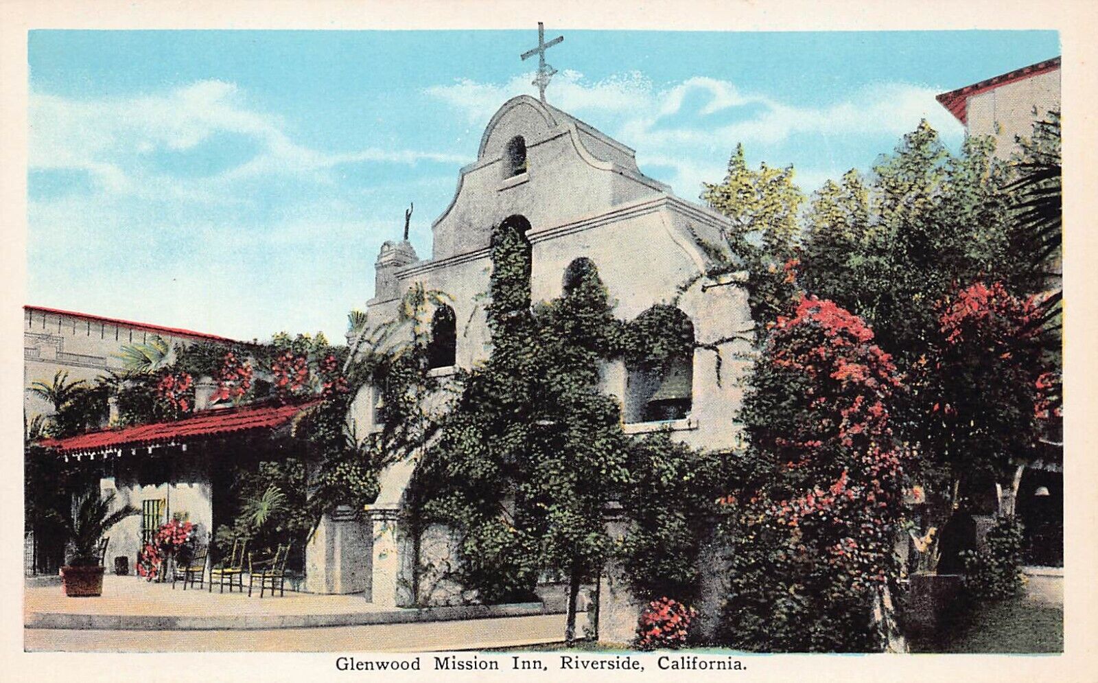 Riverside CA Glenwood Mission Inn Hotel Campanario Arch Vtg Postcard C38