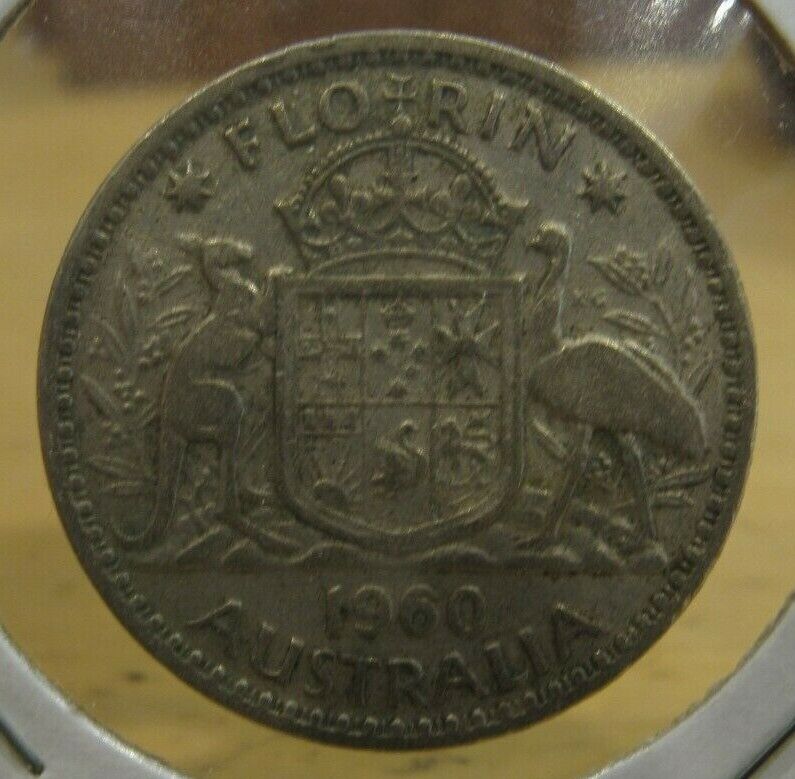 1960 Australian Florin 50% Silver Coin - Australia #1