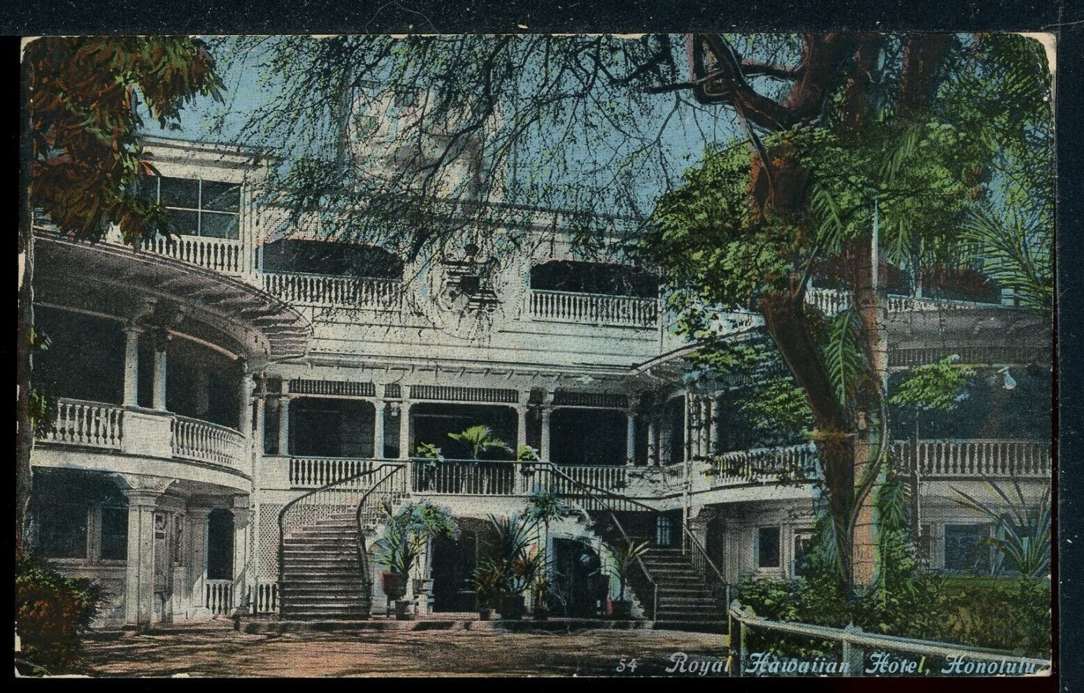 1915 Royal Hawaiian Hotel Hawaii Historic Vintage Postcard South Seas Curio