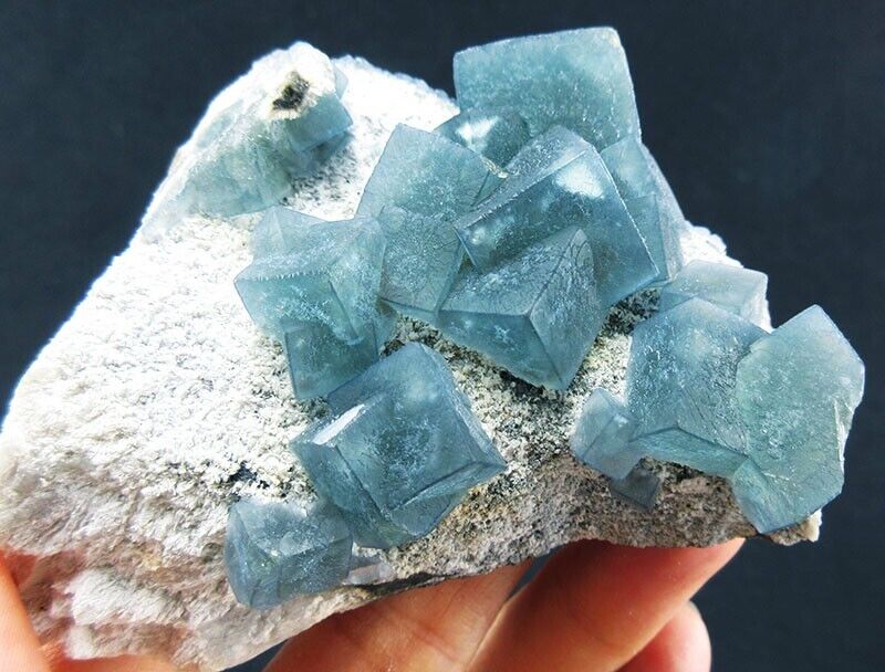 209g morandi/blue Fluorite cube&Skeletal Quartz crystal mineral specimen,Inner M