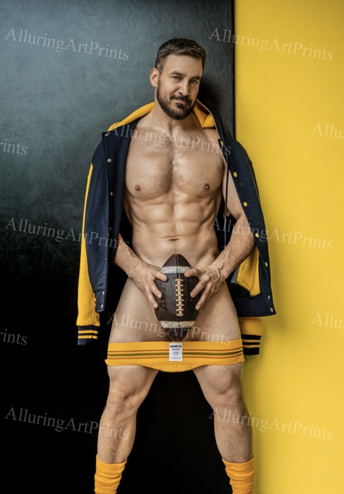 13x19 Male Model Photo Print Muscular Handsome Beefcake Shirtless Hunk -AA1050