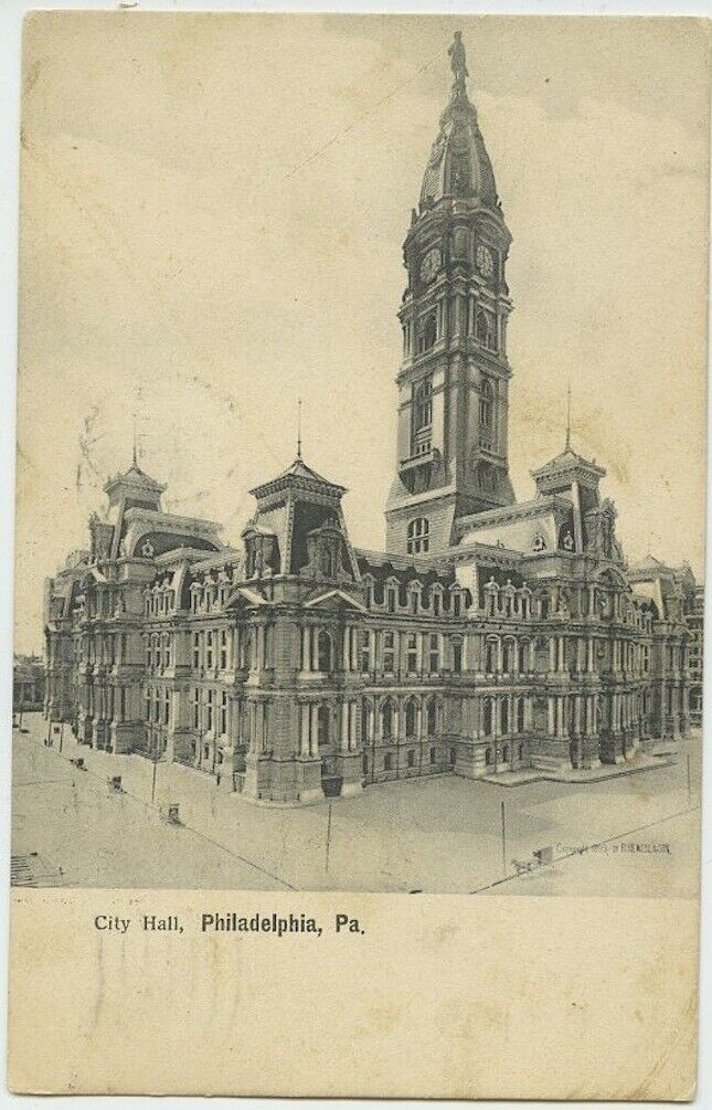 Philadelphia Pa City Hall 1908 Antique Postcard Pennsylvania