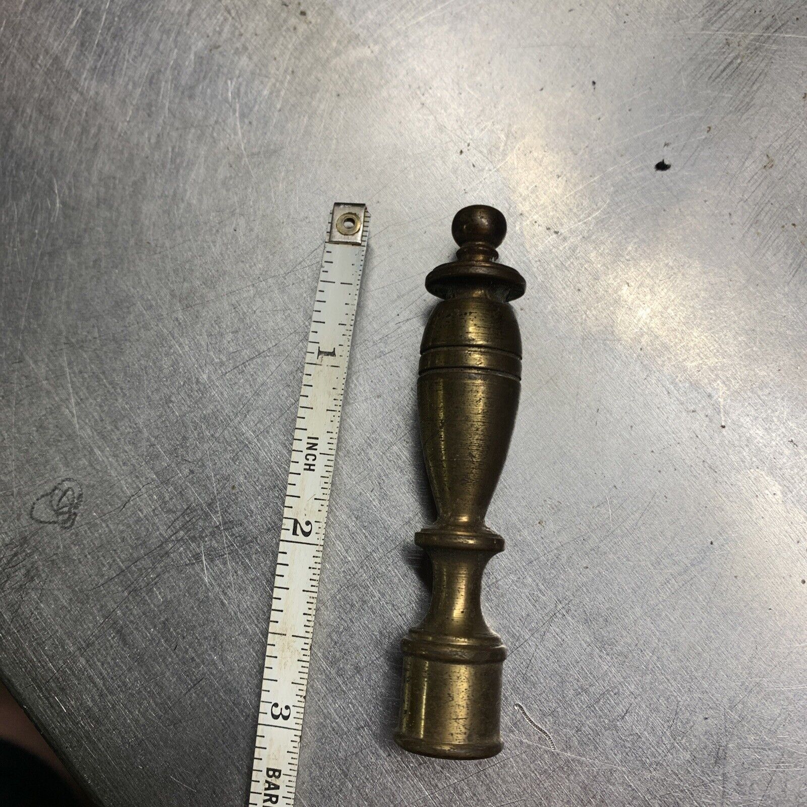 Vintage Solid Brass Lamp Finial