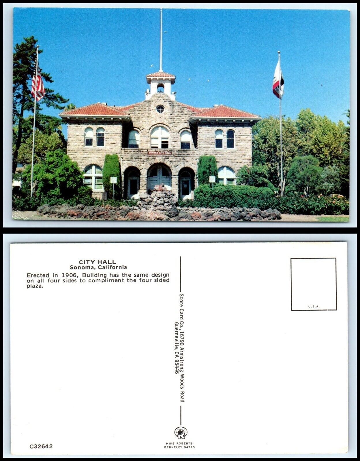CALIFORNIA Postcard - Sonoma, City Hall O19