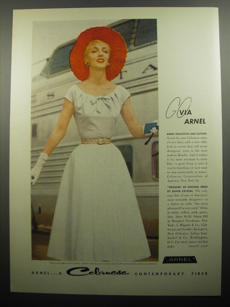 1957 Celanese Arnel Fabric Advertisement - Dress by David Crystal