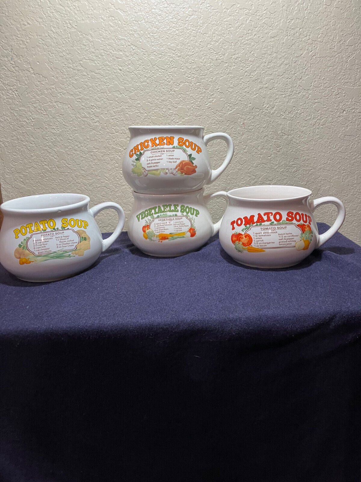 Recipe Soup Mugs Set of 4