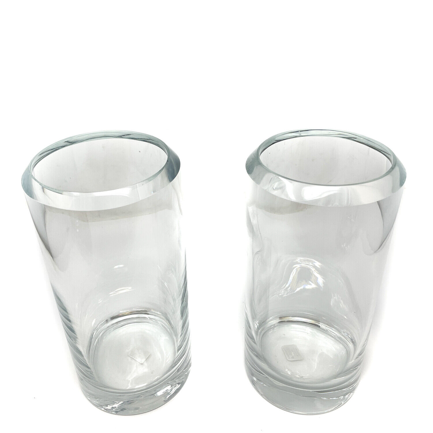 2 Pcs Crate & Barrel 593-478 Savoy Vase Large, Clear Glass