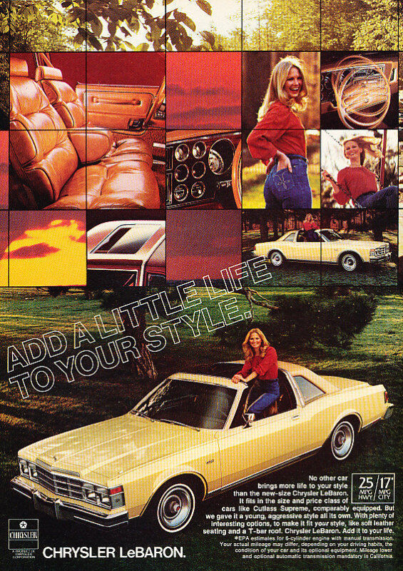 1978 Chrysler LeBaron Top Vintage Advertisement Ad P56