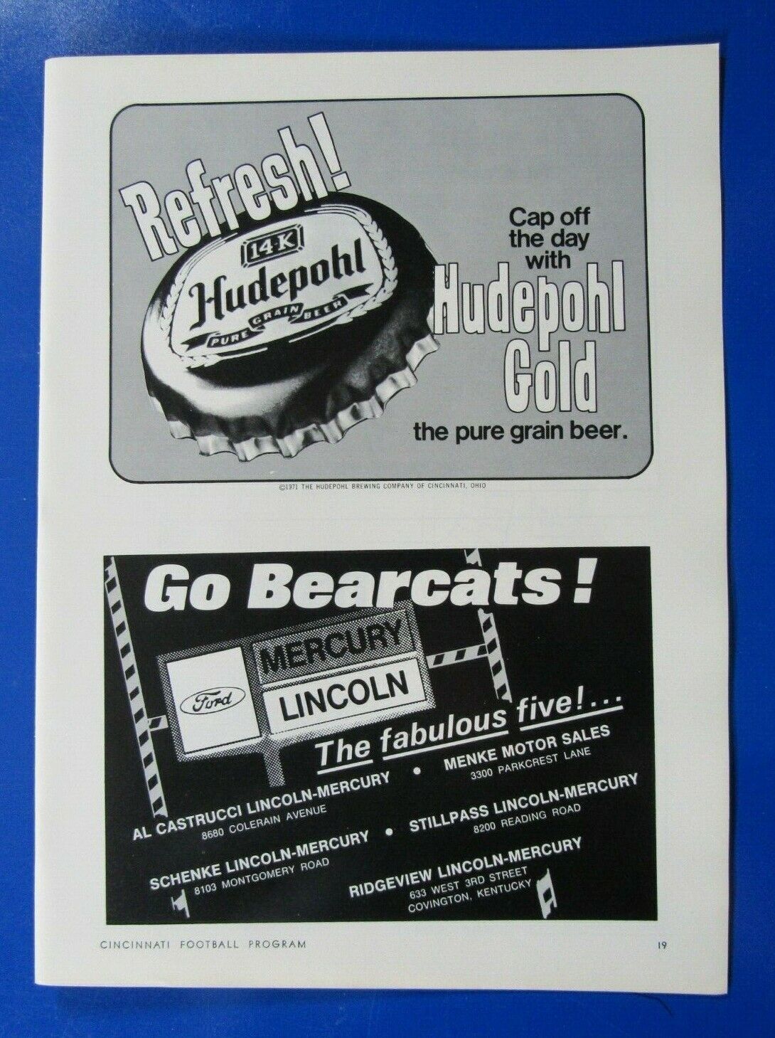 Hudepohl Beer Cincinnati Ohio Regional 1971 Original Print 1/2 Page Ad 5 x 6\
